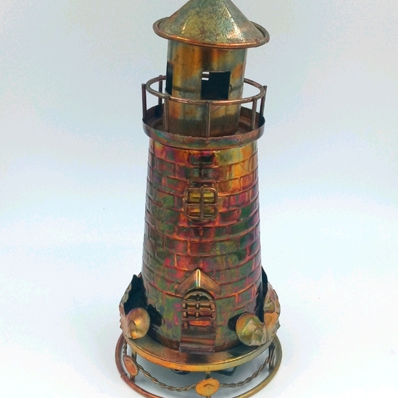 VTG Tin Music Box Lighthouse